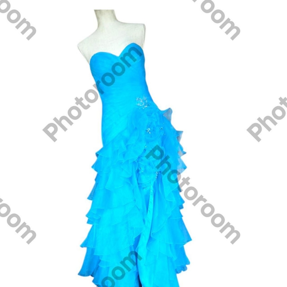 Xcite Prom Vibrant Blue Layered Dress